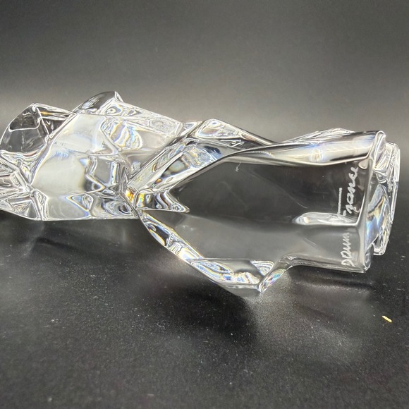 Daum Crystal Athena Torso Sculpture Faceted Modernist Art Glass Paperweight - Picture 10 of 11